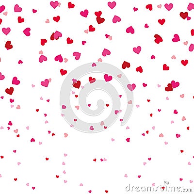 Red and pink love heart romantic seamless pattern Vector Illustration