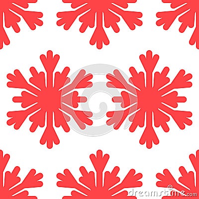 Red pink scarlet seamless pattern christmas decoration. New year winter event, christmas snowflake vector illustration Vector Illustration