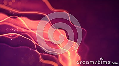 red and pink shining winking volumetric shapes - abstract 3D rendering Stock Photo