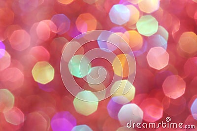 Red, pink, white, yellow and turquoise soft lights abstract background - dark colors Stock Photo