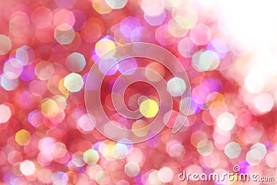 Red, pink, white, yellow and turquoise soft lights abstract background - dark colors Stock Photo