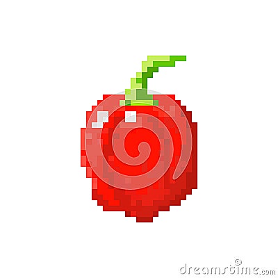 Red pixel bell pepper Vector Illustration