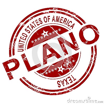 Plano Texas stamp with white background Stock Photo