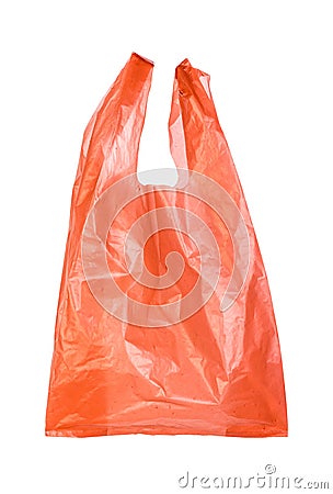 Red plastic bags Stock Photo