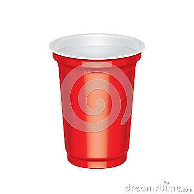 Red plastic cup Vector Illustration