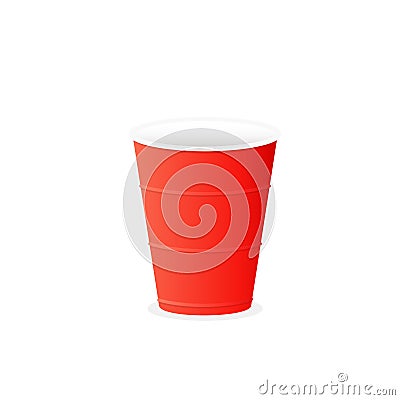 Red plastic cup sticker Vector Illustration