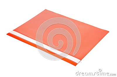 Red plastic document folder Stock Photo