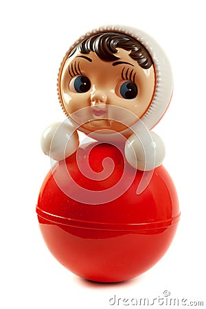 Red plastic doll insulated Stock Photo