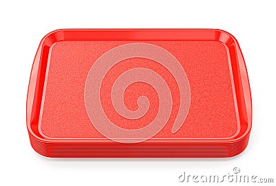 Red plastic food trays stack Cartoon Illustration