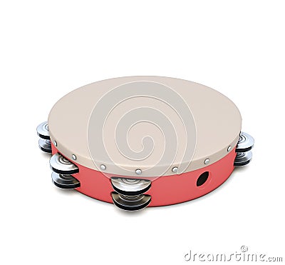 Red plastic tambourine Cartoon Illustration