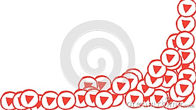 Red play button with copy space Stock Photo