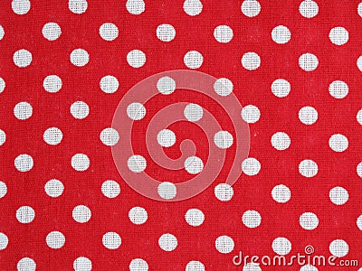 Red polka dot fabric Stock Photo