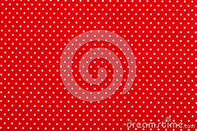 Red polka dot fabric Stock Photo