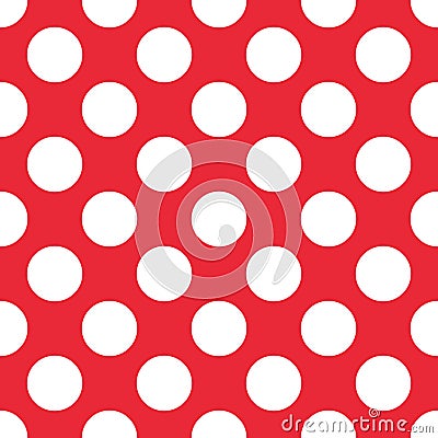 Red Polka Dot seamless pattern. For plaid, tablecloths, clothes, shirts, dresses, paper, bedding, blankets, quilts and Vector Illustration