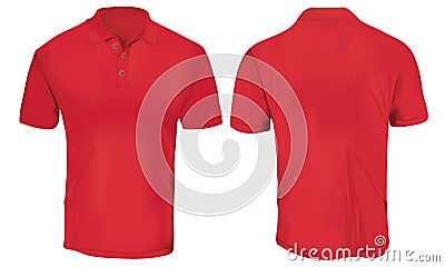 Red Polo Shirt Template Vector Illustration