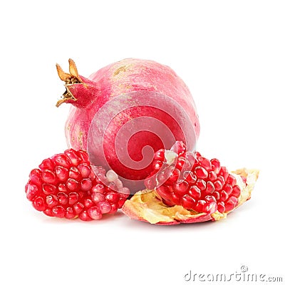 Red pomegranate fruit healthy food isolated Stock Photo