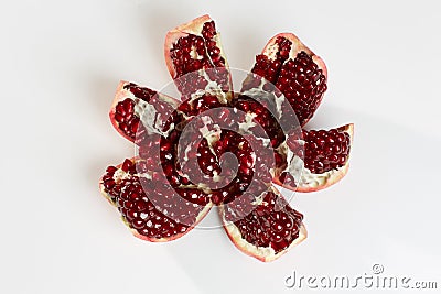 Red pomegranate uncovered Stock Photo