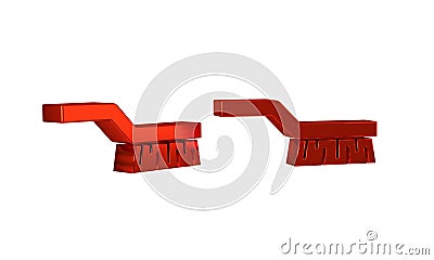 Red Pool table brush icon isolated on transparent background. Biliard table brush. Stock Photo