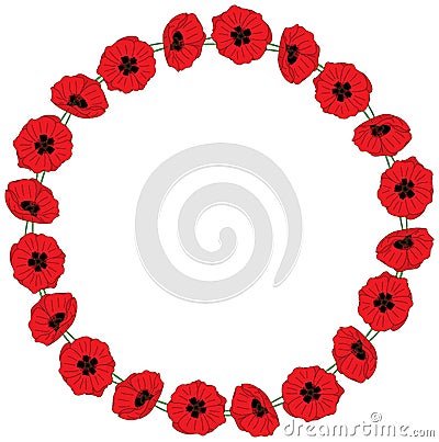 Red poppies Vector Illustration