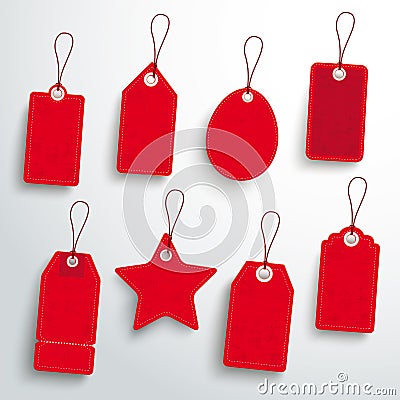 Red Price Sticker Set Stock Photo