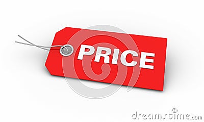 Red Price tag Stock Photo