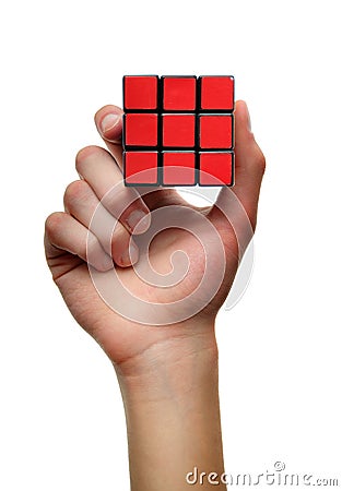 Red Problem solving puzzle cube Editorial Stock Photo