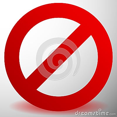 Red prohibition, restriction sign - Rejection, closed, no entran Vector Illustration