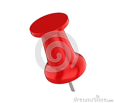 Red Push Pin Isolated Stock Photo