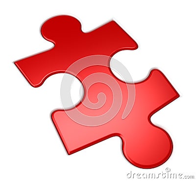 Red puzzle Cartoon Illustration