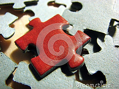 Red puzzle 2 Stock Photo