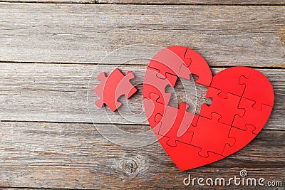 Red puzzle heart Stock Photo