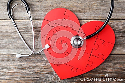 Red puzzle heart Stock Photo