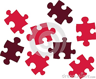 Red puzzle pieces Vector Illustration