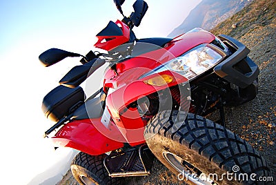 Red quad diagonally Stock Photo