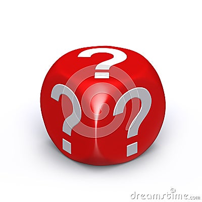 Red question mark dice Stock Photo