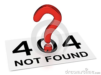 Red Question Point and Sheet (404 NOT FOUND) Stock Photo