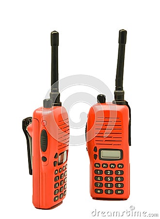 Red radio communication Stock Photo