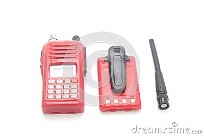 Red radio communication Stock Photo