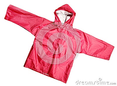 Red raincoat Stock Photo