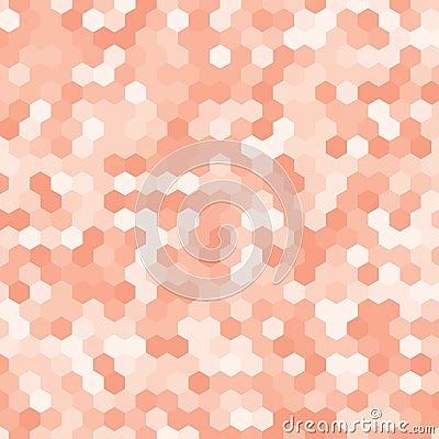 Red random hexagon mosaic or tiles background. Vector Illustration