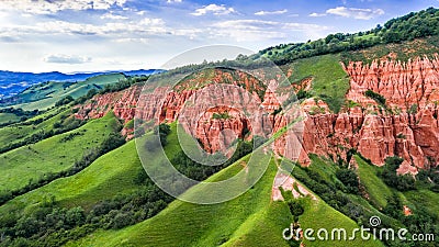 Red Ravine in Transylvania, Romania Stock Photo