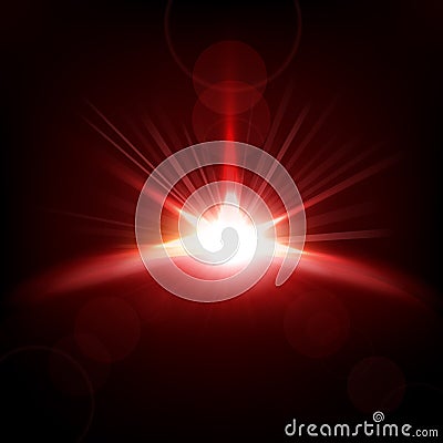 Red Rays rising background Vector Illustration