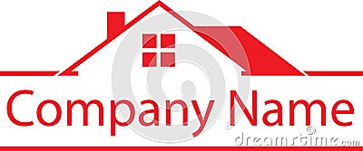 Red Real Estate Logo House Stock Photo