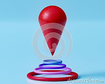 red realistic 3d map pin pointer Stock Photo