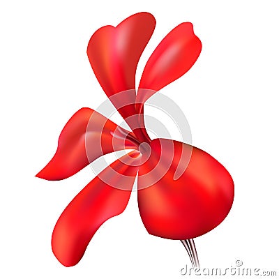 Red realistic mallow flower Vector Illustration