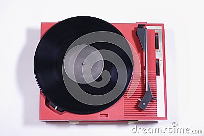 Red record player Stock Photo