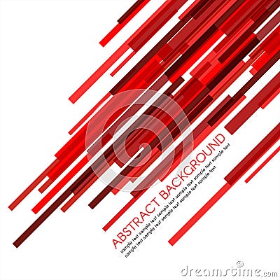 Red rectangle bars obliquely vector abstract background Vector Illustration