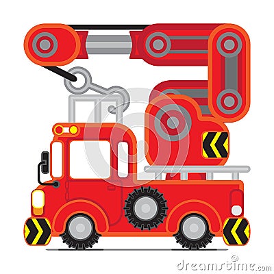 Red Rescue car 3 Vector Illustration