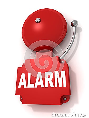 Red retro alarm bell Stock Photo