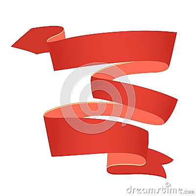 Red retro celebration ribbon for your design Vector Illustration